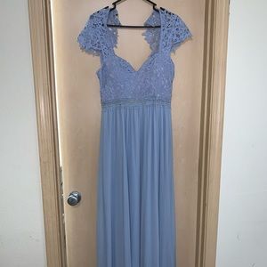 Dusty blue maxi dress Fashionnova